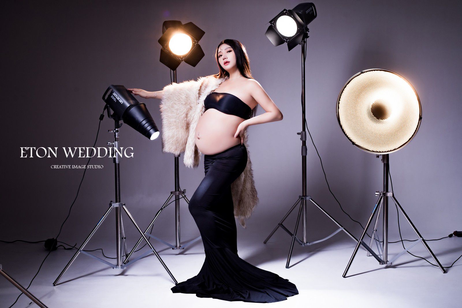 幕後寫實風孕婦寫真,孕婦照,棚拍孕婦攝影,孕婦禮服